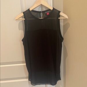 Vince Camuto black sleeveless tunic top size small